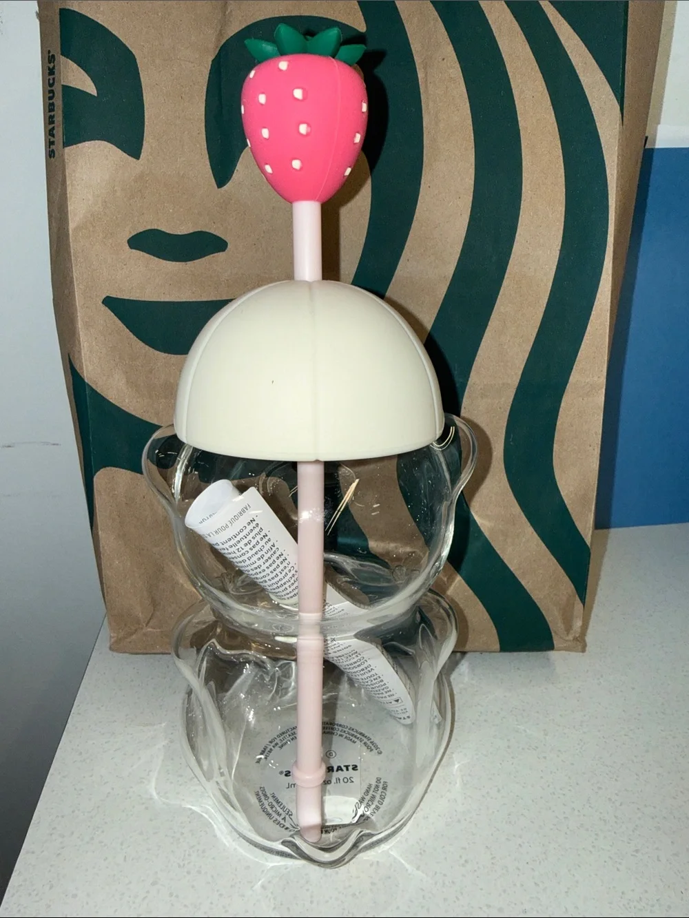 AUTHENTIC 2026 Starbucks Bearista Bear Cup Strawberry Pink Baseball Hat NEW